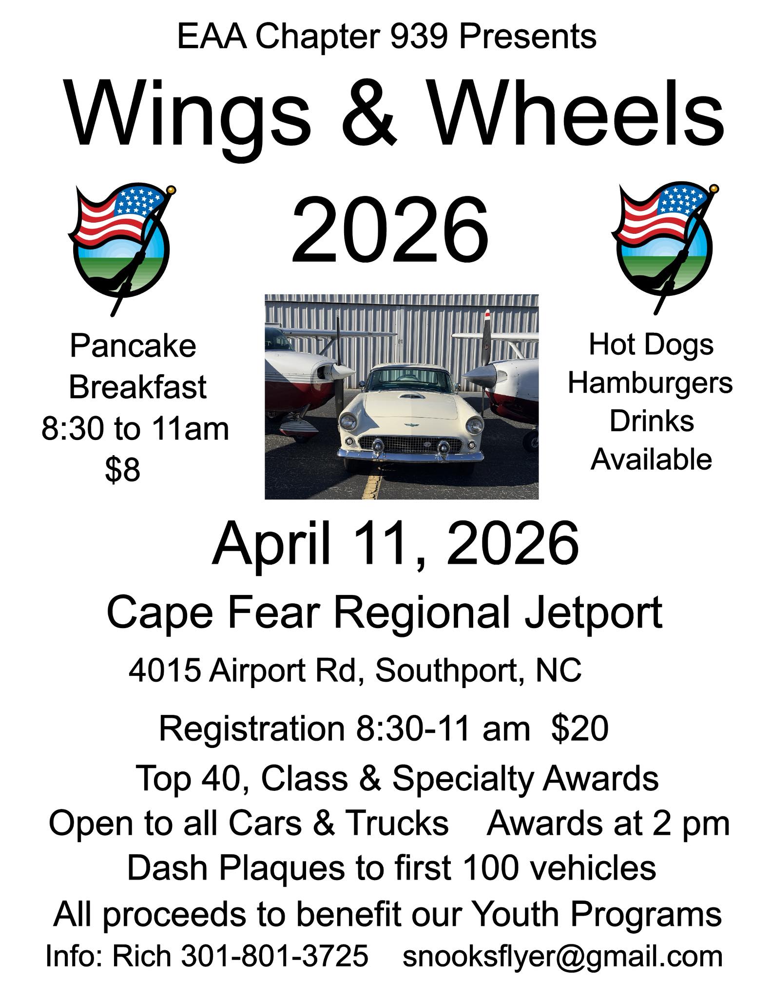 EAA Chapter 939 Wings & Wheels Event and Pancake Breakfast - Cape Fear Regional Jetport ((SUT)